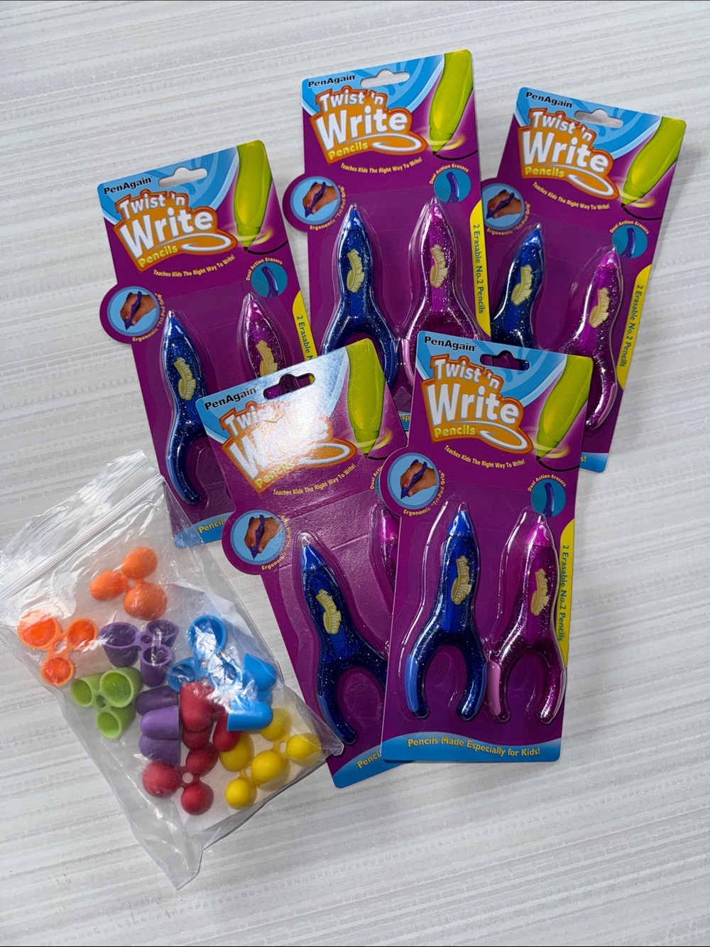 ✏️ 🆕Twist ‘n Write Pencils + Pencil Grips Bundle – Classroom / OT Tools